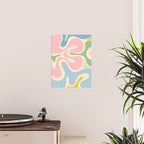 Smooth Contours Retro Modern Abstract Pattern Pastel Pink Blue Green Cream Poster Gallery Image 2