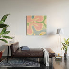 Smooth Contours Retro Modern Abstract Pattern Pastel Pink Blue Green Cream Wood Wall Art Gallery Image 2