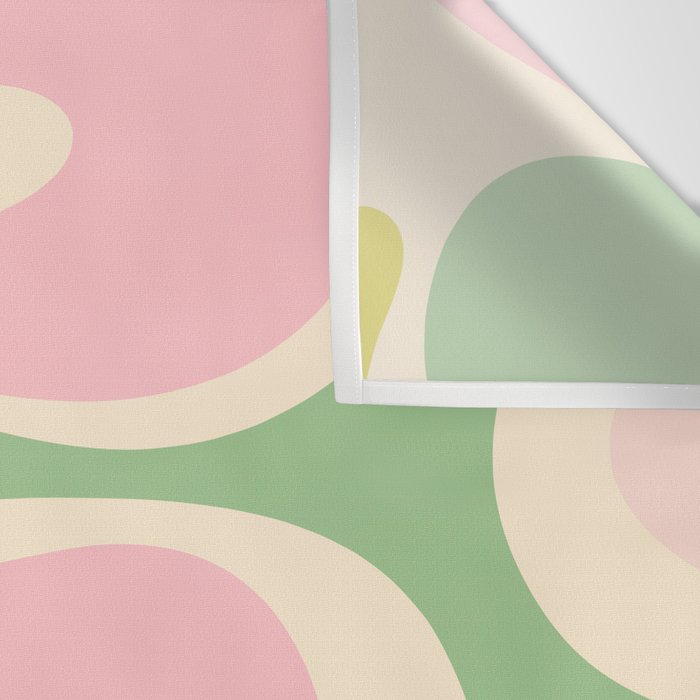 Smooth Contours Retro Modern Abstract Pattern Pastel Pink Blue Green Cream Wall Tapestry Gallery Image 3