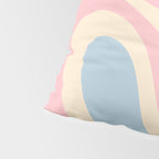Smooth Contours Retro Modern Abstract Pattern Pastel Pink Blue Green Cream Pillow Sham Gallery Image 4