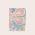 Smooth Contours Retro Modern Abstract Pattern Pastel Pink Blue Green Cream Wall Hanging Gallery Image 1