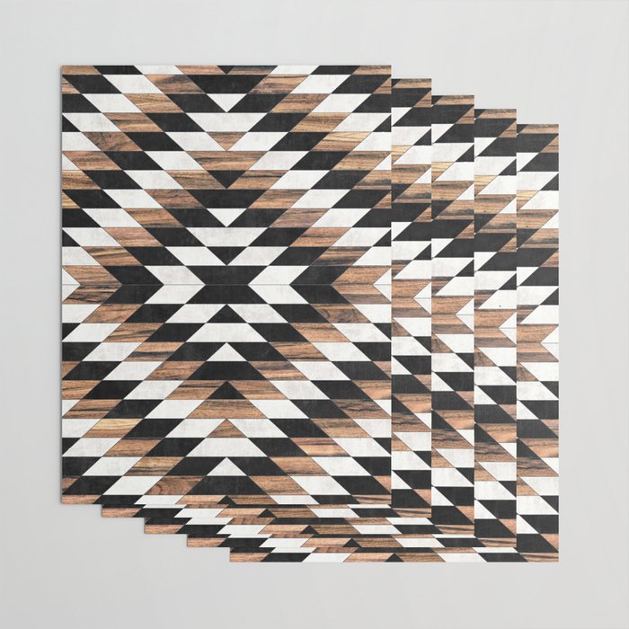 Urban Tribal Pattern No.13 - Aztec - Concrete and Wood Wrapping Paper Gallery Image 3