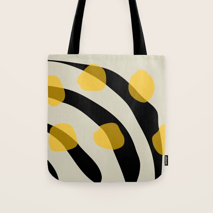 Yellow Gray Abstract Vector Art Digital Painting Tote Bag Gallery Image 1