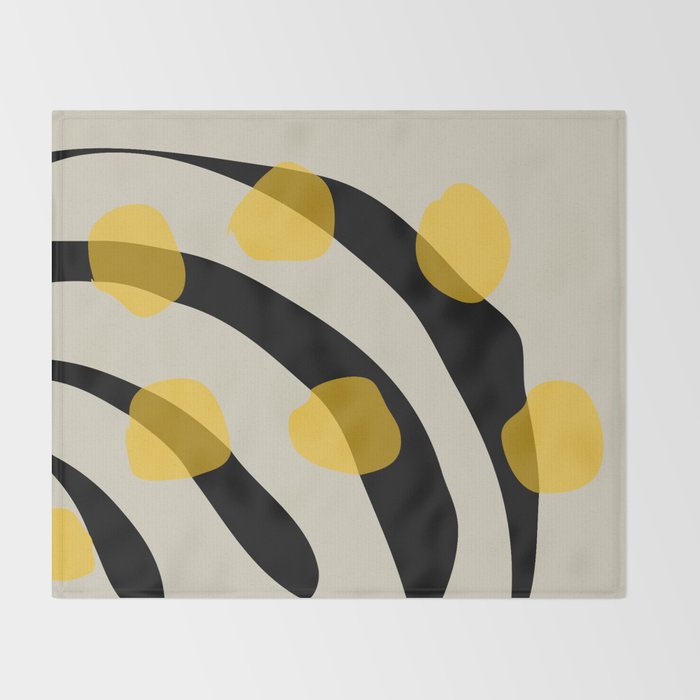 Yellow Gray Abstract Vector Art Digital Painting Throw Blanket Gallery Image 2