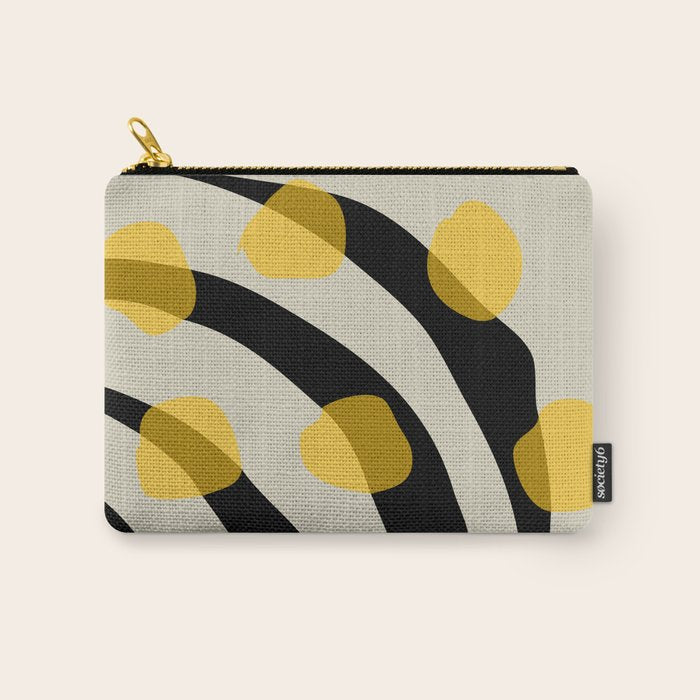 Yellow Gray Abstract Vector Art Digital Painting Carry All Pouch Gallery Image 1