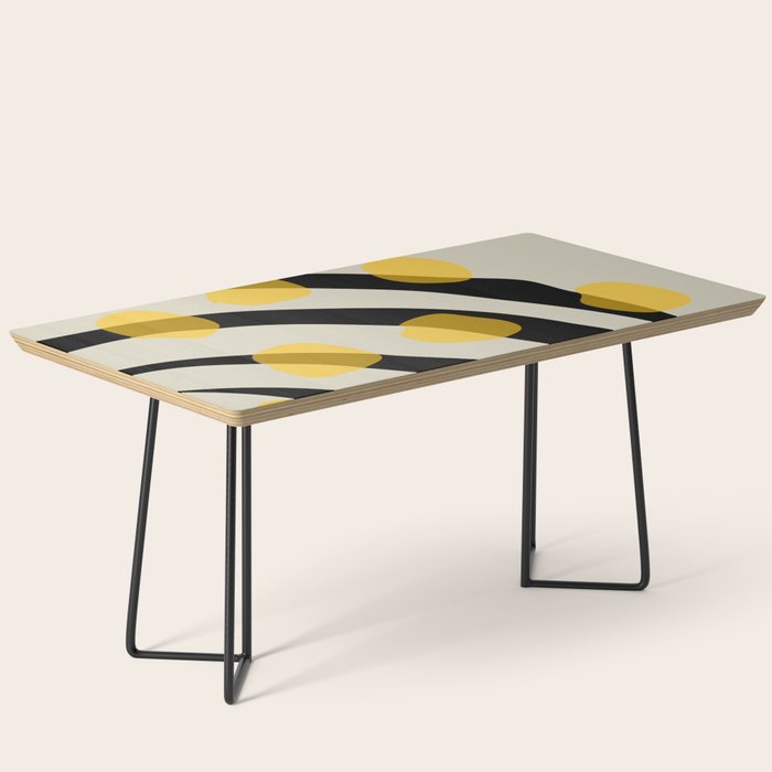 Yellow Gray Abstract Vector Art Digital Painting Coffee Table Gallery Image 1