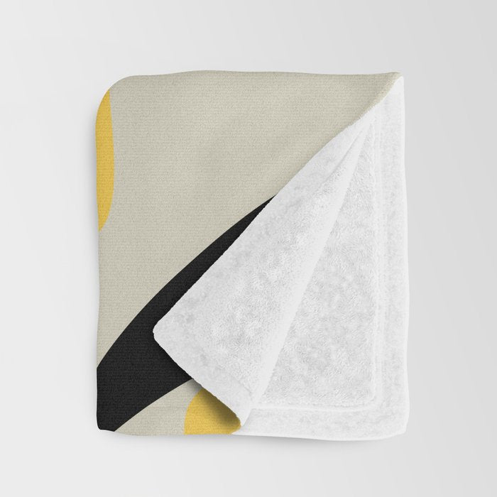 Yellow Gray Abstract Vector Art Digital Painting Throw Blanket Gallery Image 3