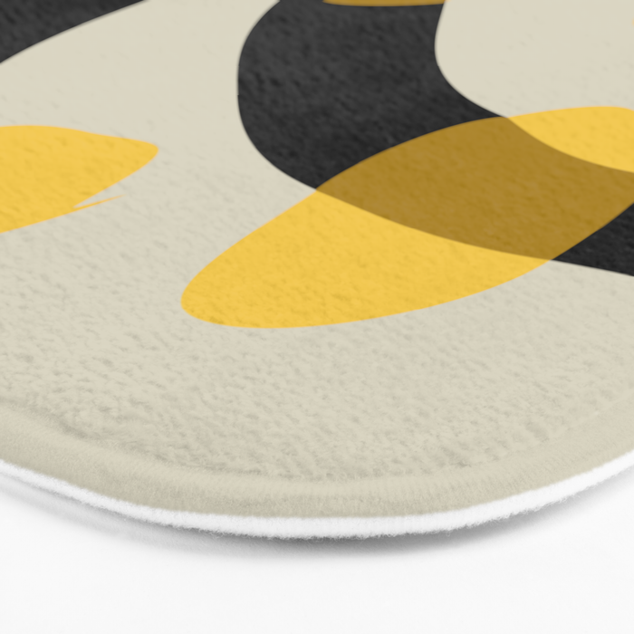 Yellow Gray Abstract Vector Art Digital Painting Bath Mat Gallery Image 3