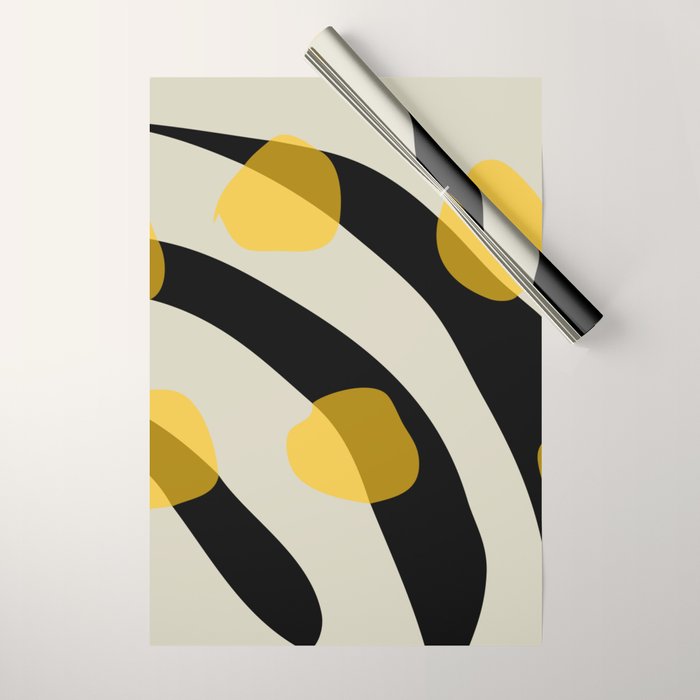 Yellow Gray Abstract Vector Art Digital Painting Wrapping Paper Gallery Image 1