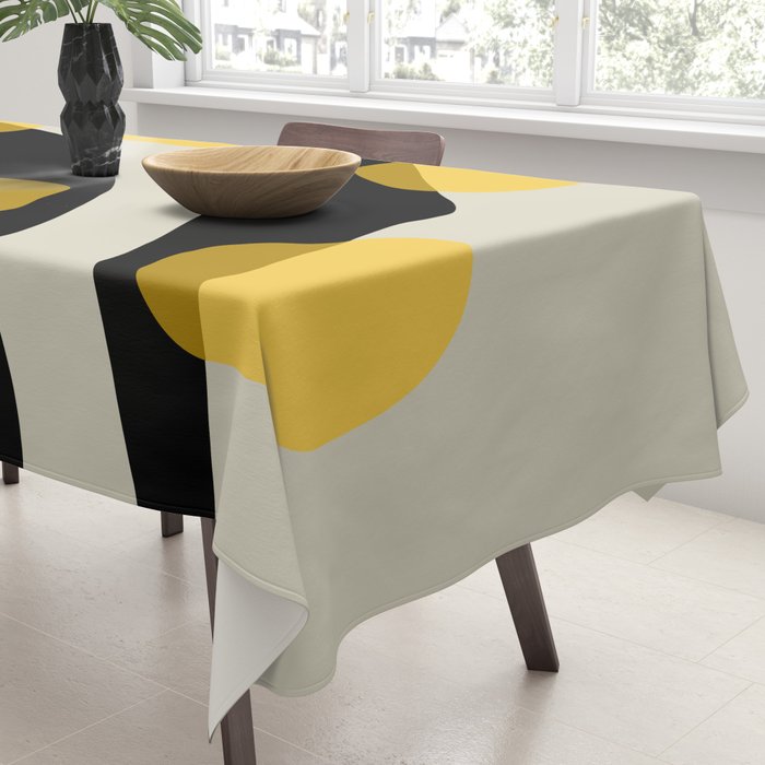 Yellow Gray Abstract Vector Art Digital Painting Tablecloth Gallery Image 3