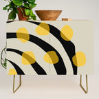 Yellow Gray Abstract Vector Art Digital Painting Credenza Gallery Image 1