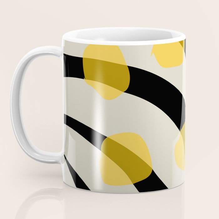 Yellow Gray Abstract Vector Art Digital Painting Coffee Mug Gallery Image 3