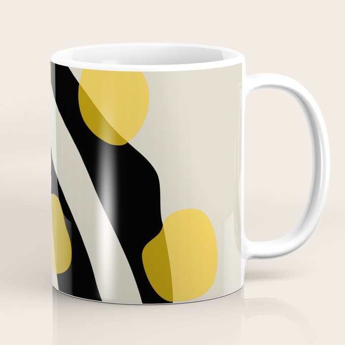 Yellow Gray Abstract Vector Art Digital Painting Coffee Mug Gallery Image 1
