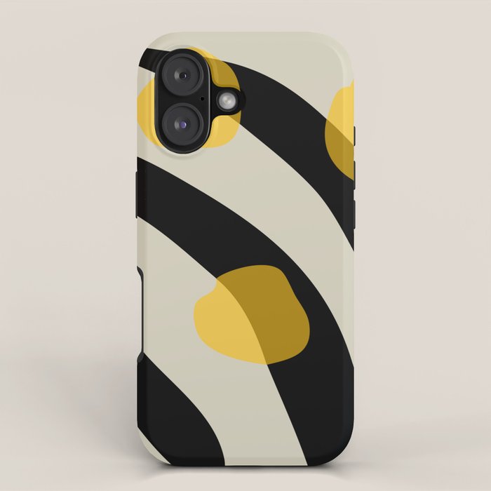 Yellow Gray Abstract Vector Art Digital Painting iPhone Case Gallery Image 1