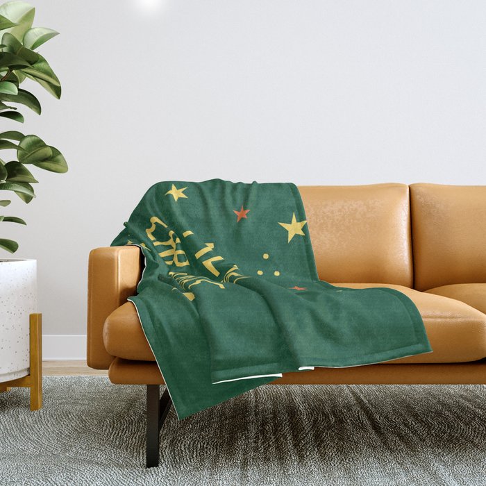 Merry Christmas hand lettering Throw Blanket Gallery Image 1