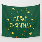 Merry Christmas hand lettering Wall Tapestry Gallery Image 4