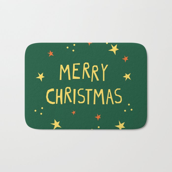 Merry Christmas hand lettering Bath Mat Gallery Image 1