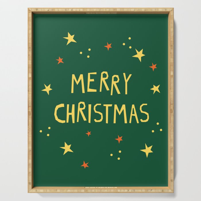 Merry Christmas hand lettering Serving Tray Gallery Image 1