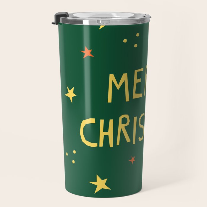 Merry Christmas hand lettering Travel Mug Gallery Image 3
