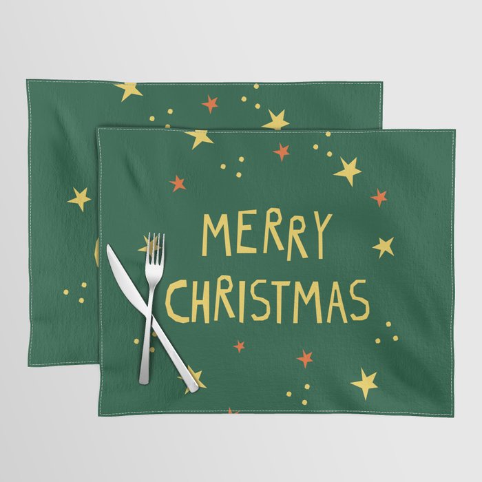 Merry Christmas hand lettering Placemat Gallery Image 1