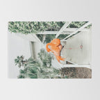 Flamingo Beach House, Wildlife Architecture Jungle Photography, Eclectic Birds Digital Art Rug Gallery Image 2