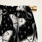 Luna Moth In Black and White Window Curtain Gallery Image 2