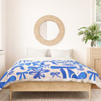 Whimsical Blue Bow Pattern - Perfect for Creative Holiday and Winter Projects Duvet Cover Gallery Image 3