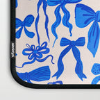 Whimsical Blue Bow Pattern - Perfect for Creative Holiday and Winter Projects Laptop Sleeve Gallery Image 3