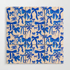 Whimsical Blue Bow Pattern - Perfect for Creative Holiday and Winter Projects Wood Wall Art Gallery Image 1