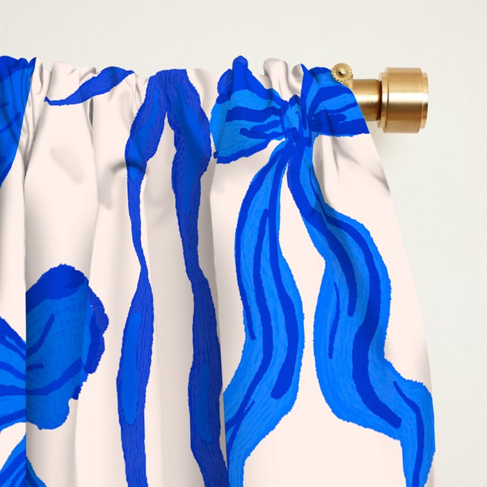 Whimsical Blue Bow Pattern - Perfect for Creative Holiday and Winter Projects Window Curtain Gallery Image 2