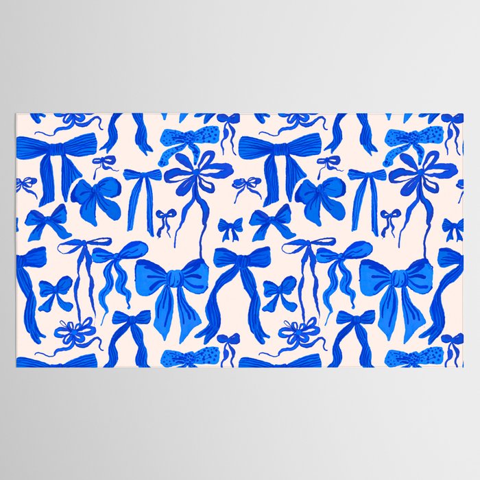 Whimsical Blue Bow Pattern - Perfect for Creative Holiday and Winter Projects Tablecloth Gallery Image 2
