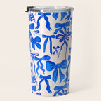 Whimsical Blue Bow Pattern - Perfect for Creative Holiday and Winter Projects Travel Mug Gallery Image 3