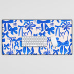 Whimsical Blue Bow Pattern - Perfect for Creative Holiday and Winter Projects Desk Mat Gallery Image 1