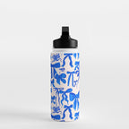 Whimsical Blue Bow Pattern - Perfect for Creative Holiday and Winter Projects Water Bottle Gallery Image 3