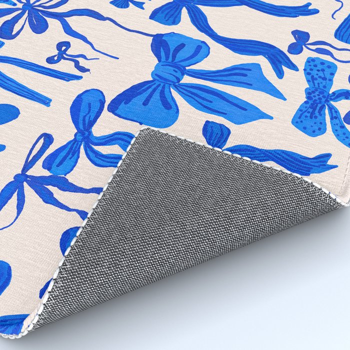 Whimsical Blue Bow Pattern - Perfect for Creative Holiday and Winter Projects Rug Gallery Image 4