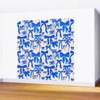 Whimsical Blue Bow Pattern - Perfect for Creative Holiday and Winter Projects Wall Mural Gallery Image 2