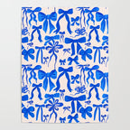 Whimsical Blue Bow Pattern - Perfect for Creative Holiday and Winter Projects Poster Gallery Image 4