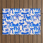 Whimsical Blue Bow Pattern - Perfect for Creative Holiday and Winter Projects Outdoor Rug Gallery Image 1