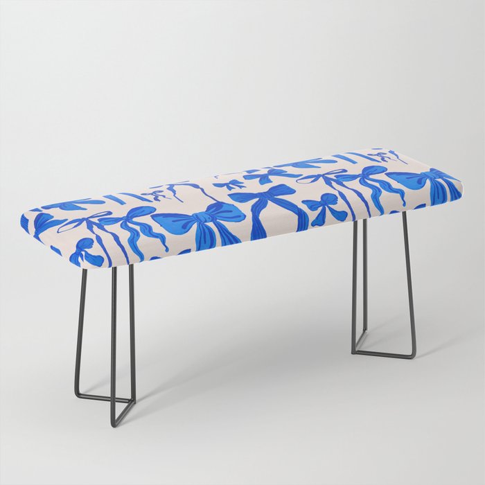 Whimsical Blue Bow Pattern - Perfect for Creative Holiday and Winter Projects Bench Gallery Image 1