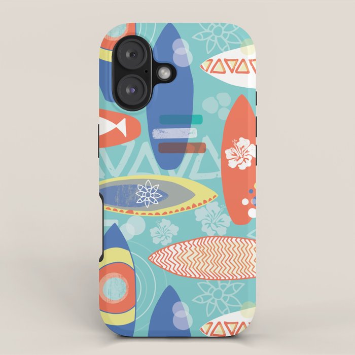 Vintage Surfboards Pattern iPhone Case Gallery Image 1