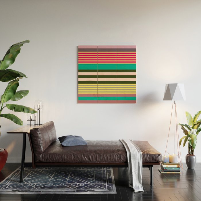 stripe pattern 02 Wood Wall Art Gallery Image 2