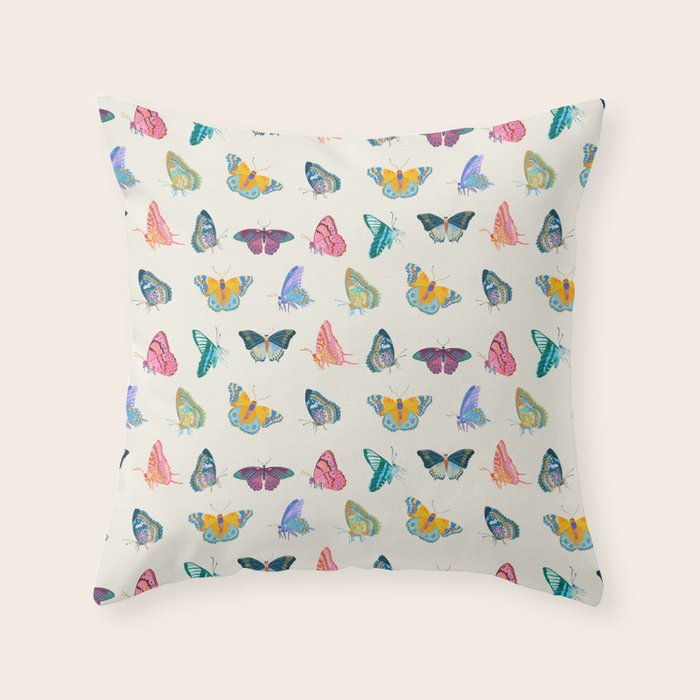 Tropical Butterflies Throw Pillow Gallery Image 1