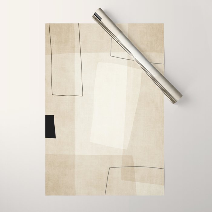 Minimalist Beige Black Japandi Artwork I Wrapping Paper Gallery Image 1