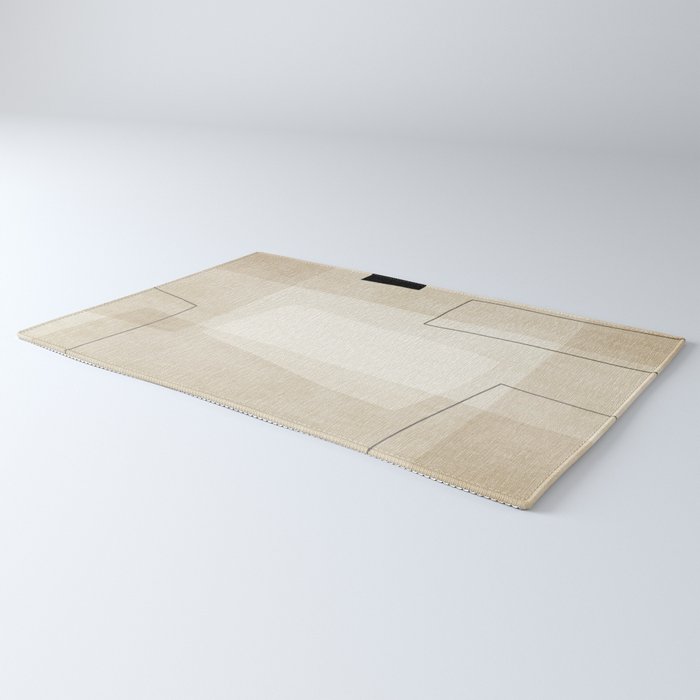Minimalist Beige Black Japandi Artwork I Rug Gallery Image 3