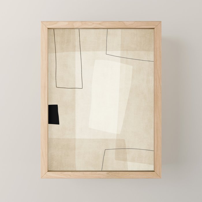 Minimalist Beige Black Japandi Artwork I Mini Art Print Gallery Image 1