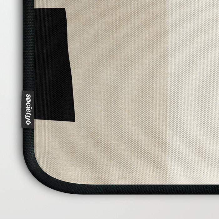 Minimalist Beige Black Japandi Artwork I Laptop Sleeve Gallery Image 3