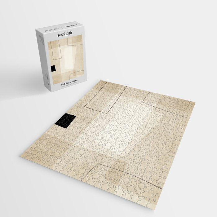 Minimalist Beige Black Japandi Artwork I Jigsaw Puzzle Gallery Image 2