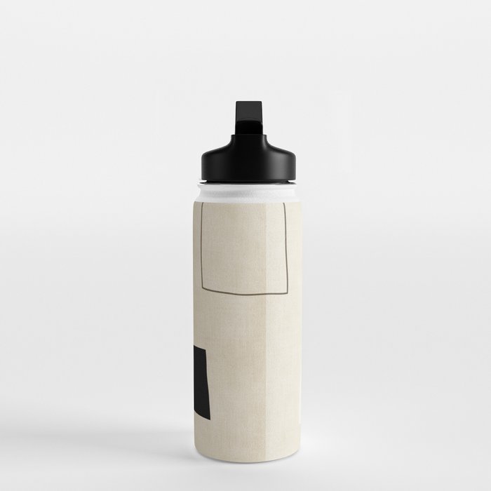Minimalist Beige Black Japandi Artwork I Water Bottle Gallery Image 3