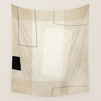 Minimalist Beige Black Japandi Artwork I Wall Tapestry Gallery Image 4
