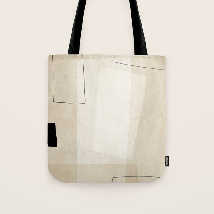 Minimalist Beige Black Japandi Artwork I Tote Bag Gallery Image 1
